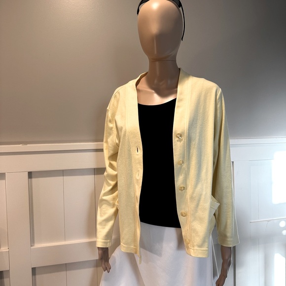 Sunny yellow button cardigan with pockets - Picture 1 of 3